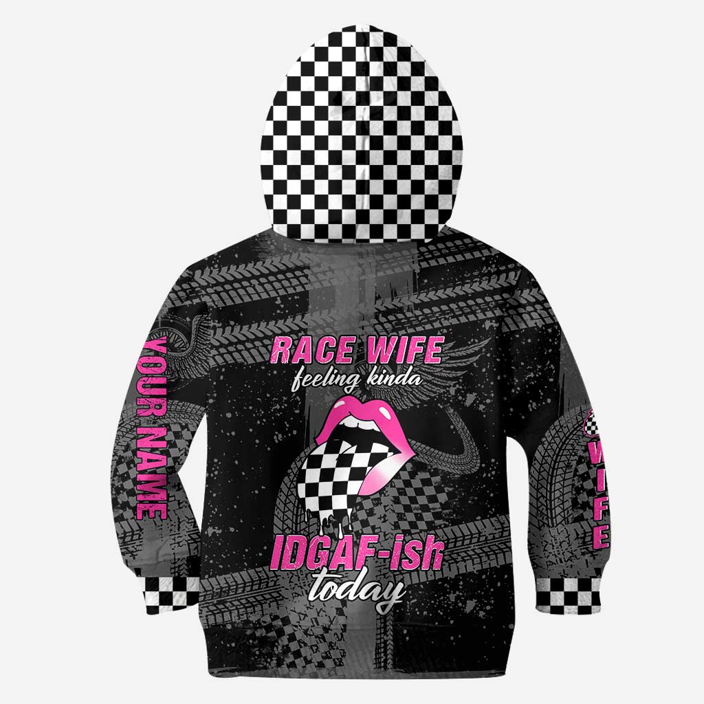 Race Wife Feelin' Kinda IDGAF - Personalized Racing Hoodie And Leggings
