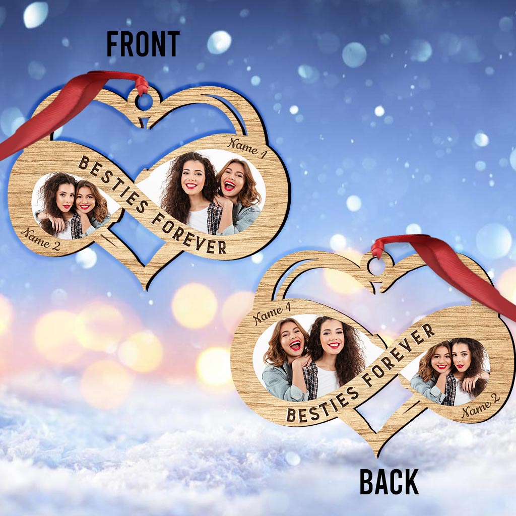 Besties Forever - Personalized Christmas Ornament (Printed On Both Sides)