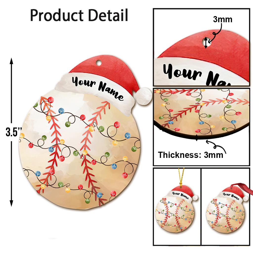Sport Lovers - Personalized Christmas Baseball Ornament (Printed On Both Sides)
