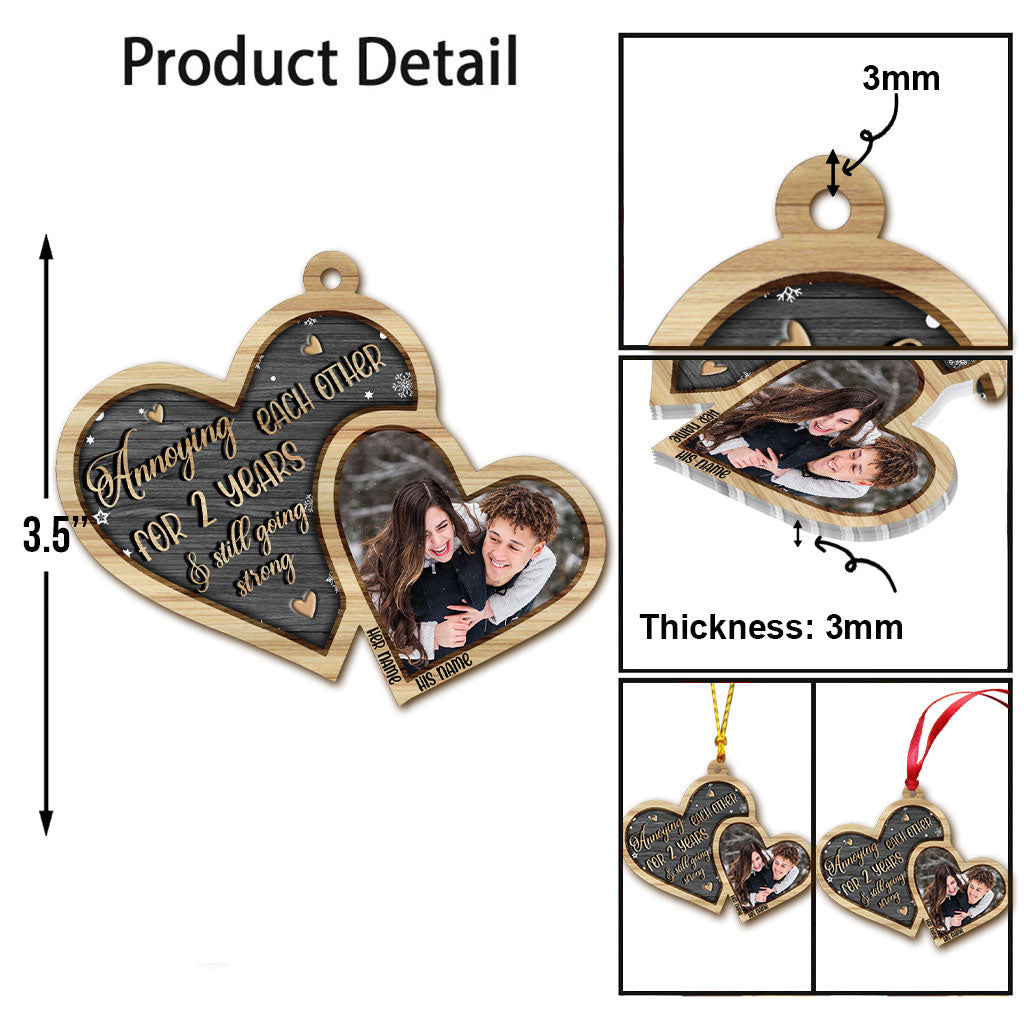 Annoying Each Other For Years And Still Going Strong - Personalized Christmas Couple Ornament (Printed On Both Sides)