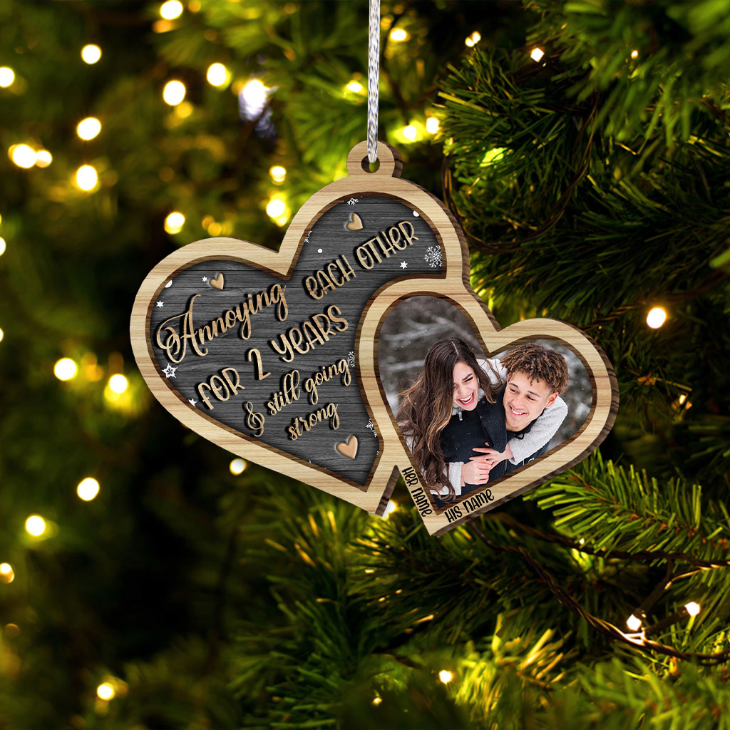 Annoying Each Other For Years And Still Going Strong - Personalized Christmas Couple Ornament (Printed On Both Sides)