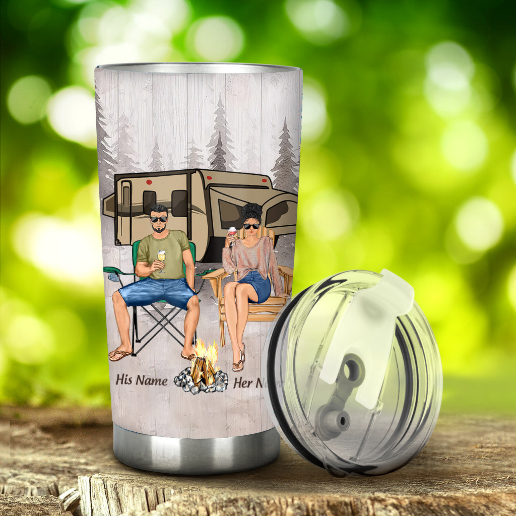 Let's Sit By The Campfire - Personalized Camping Tumbler