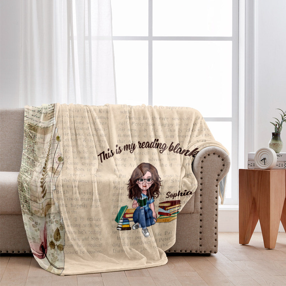 This Is My Reading Blanket - Book gift for mom, daughter, girlfriend, wife - Personalized Blanket