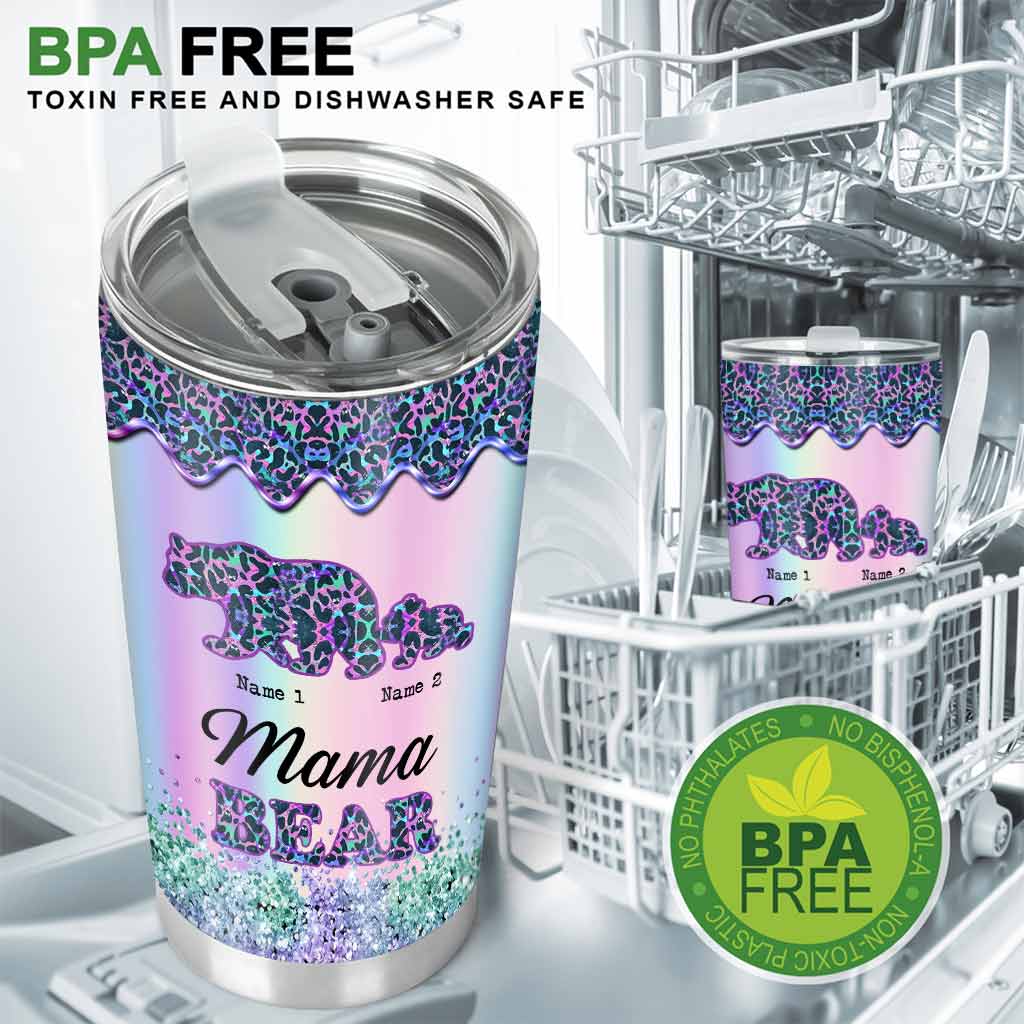 Mama Bear - Personalized Mother's Day Tumbler With 3D Pattern Print