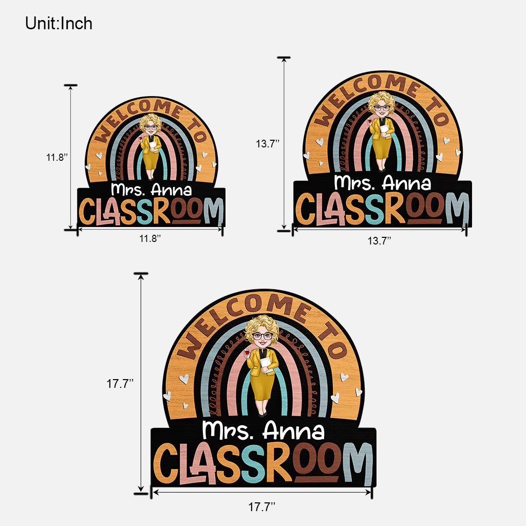 Welcome To Classroom - Personalized Teacher Wood Sign