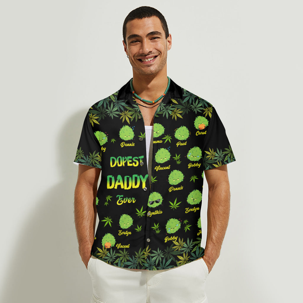 Dopest Dad Ever - Personalized Weed Hawaiian Shirt