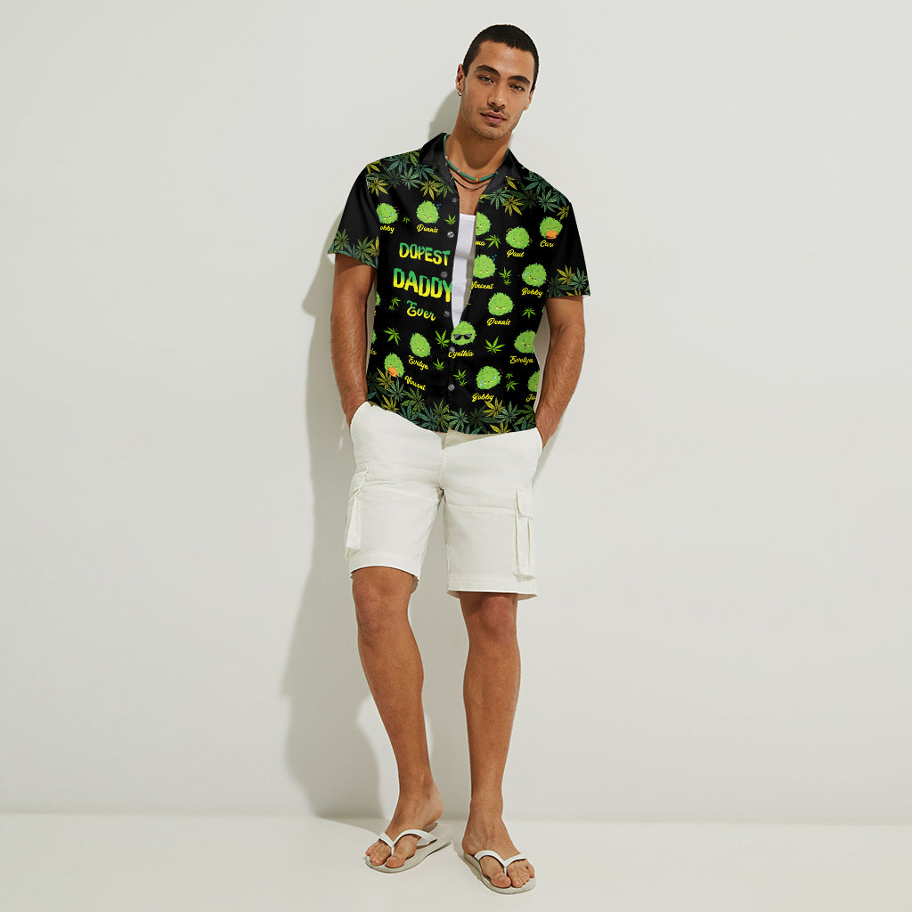 Dopest Dad Ever - Personalized Weed Hawaiian Shirt