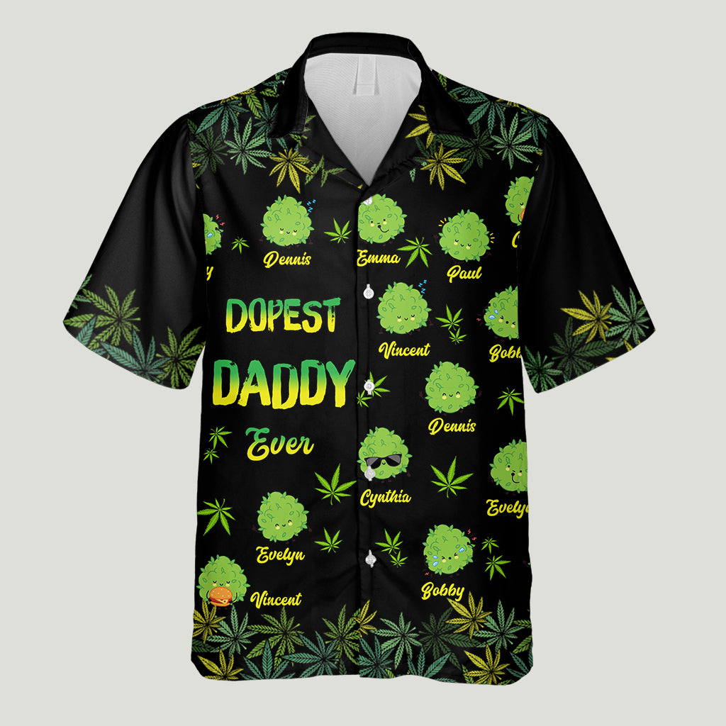 Dopest Dad Ever - Personalized Weed Hawaiian Shirt