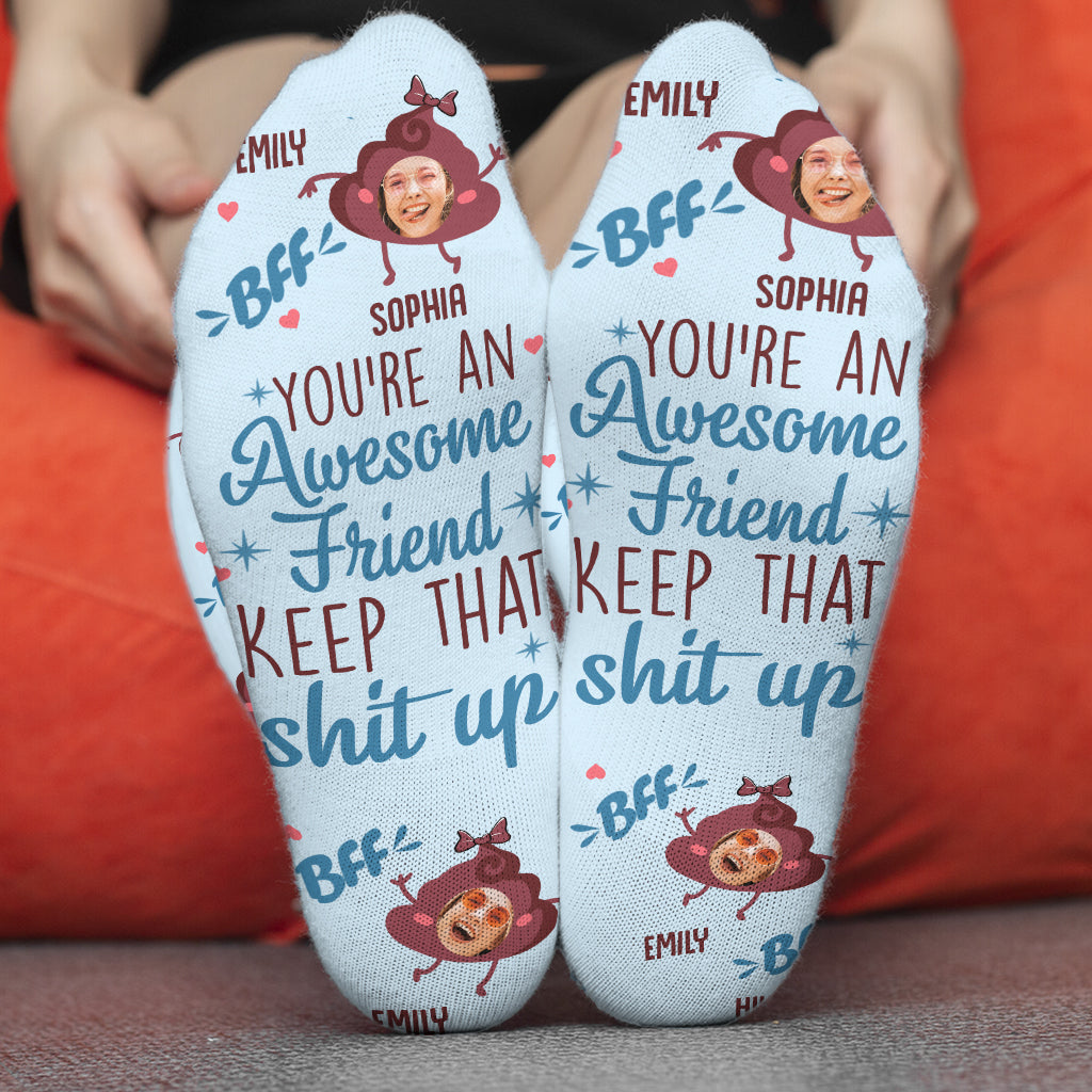 Keep That Up - Personalized Bestie Socks