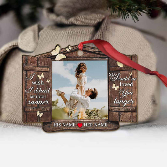 I Wish I Could Met You Sooner - Personalized Christmas Couple Ornament (Printed On Both Sides)