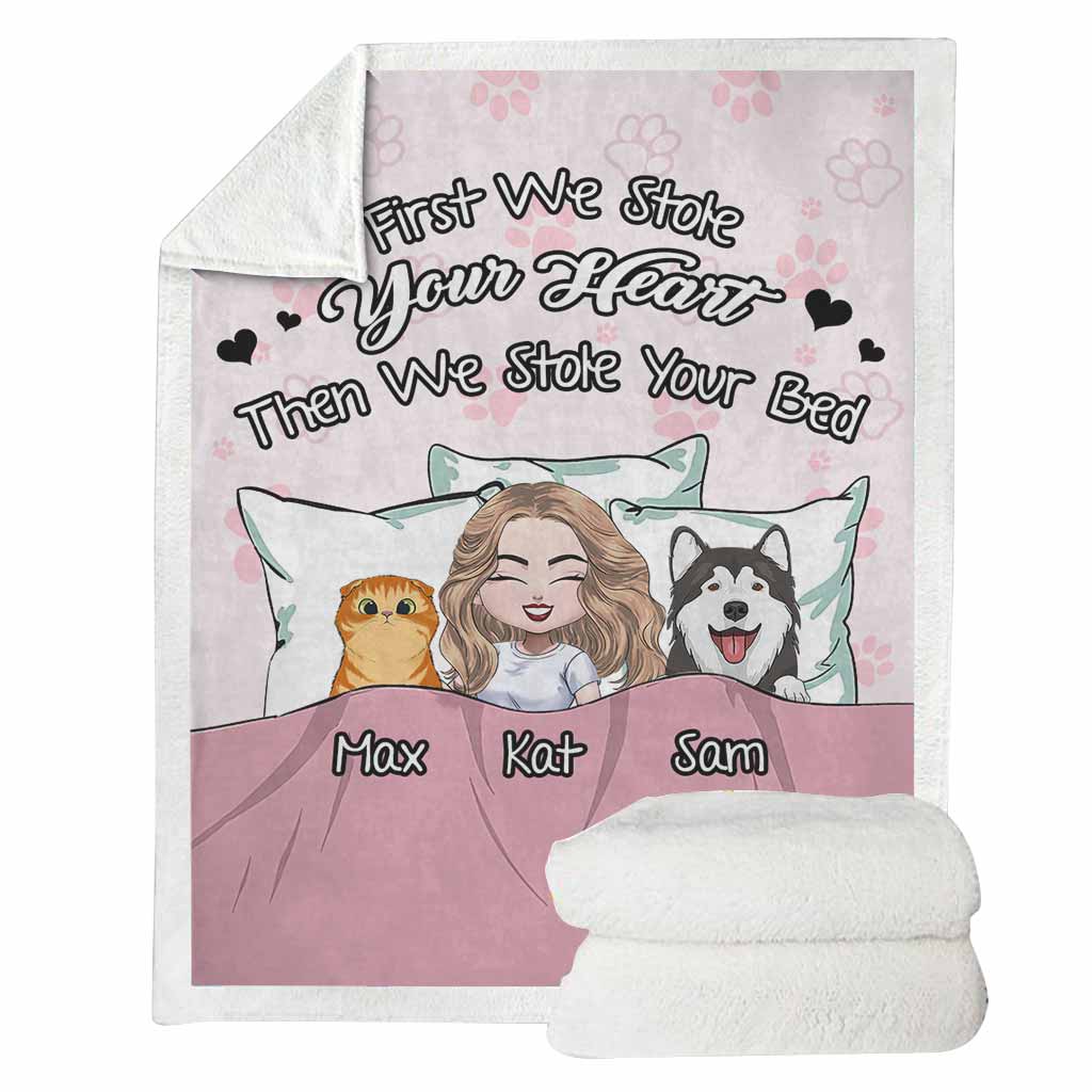 First We Stole Your Heart - Personalized Dog Blanket