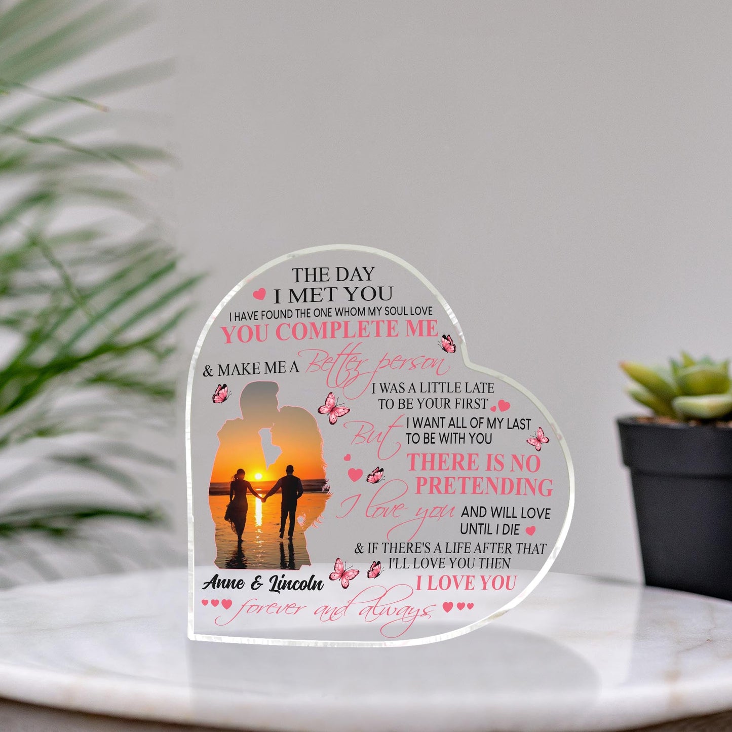 To My Wife - Personalized Couple Custom Shaped Acrylic Plaque