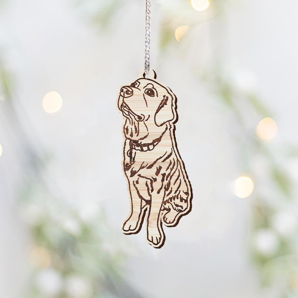 Dog Line Drawing - Personalized Dog Ornament