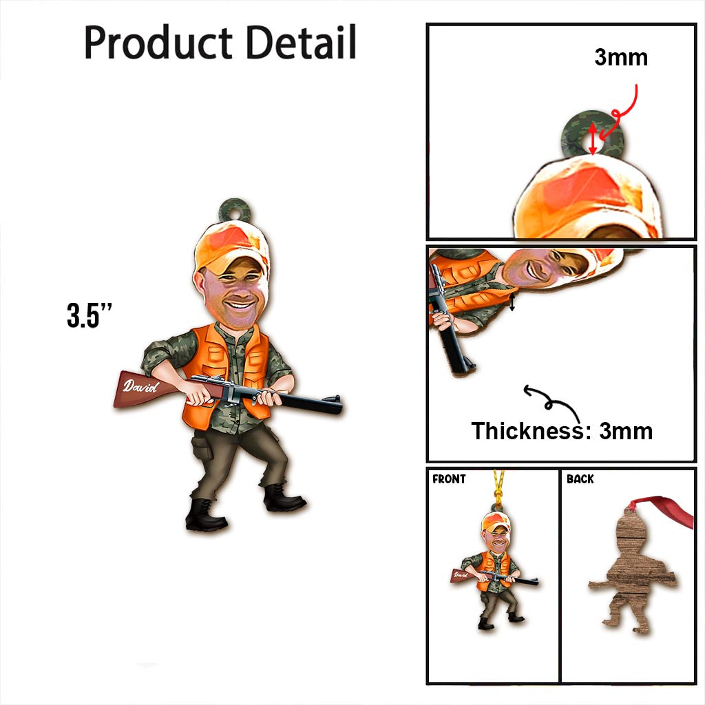 Photo Inserted Funny Hunting - Personalized Hunting Ornament
