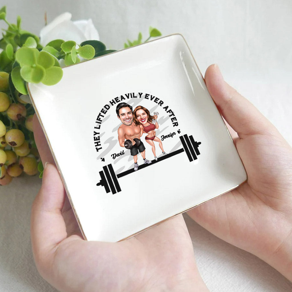 They Lifted Heavily Ever After - Personalized Fitness Jewelry Dish