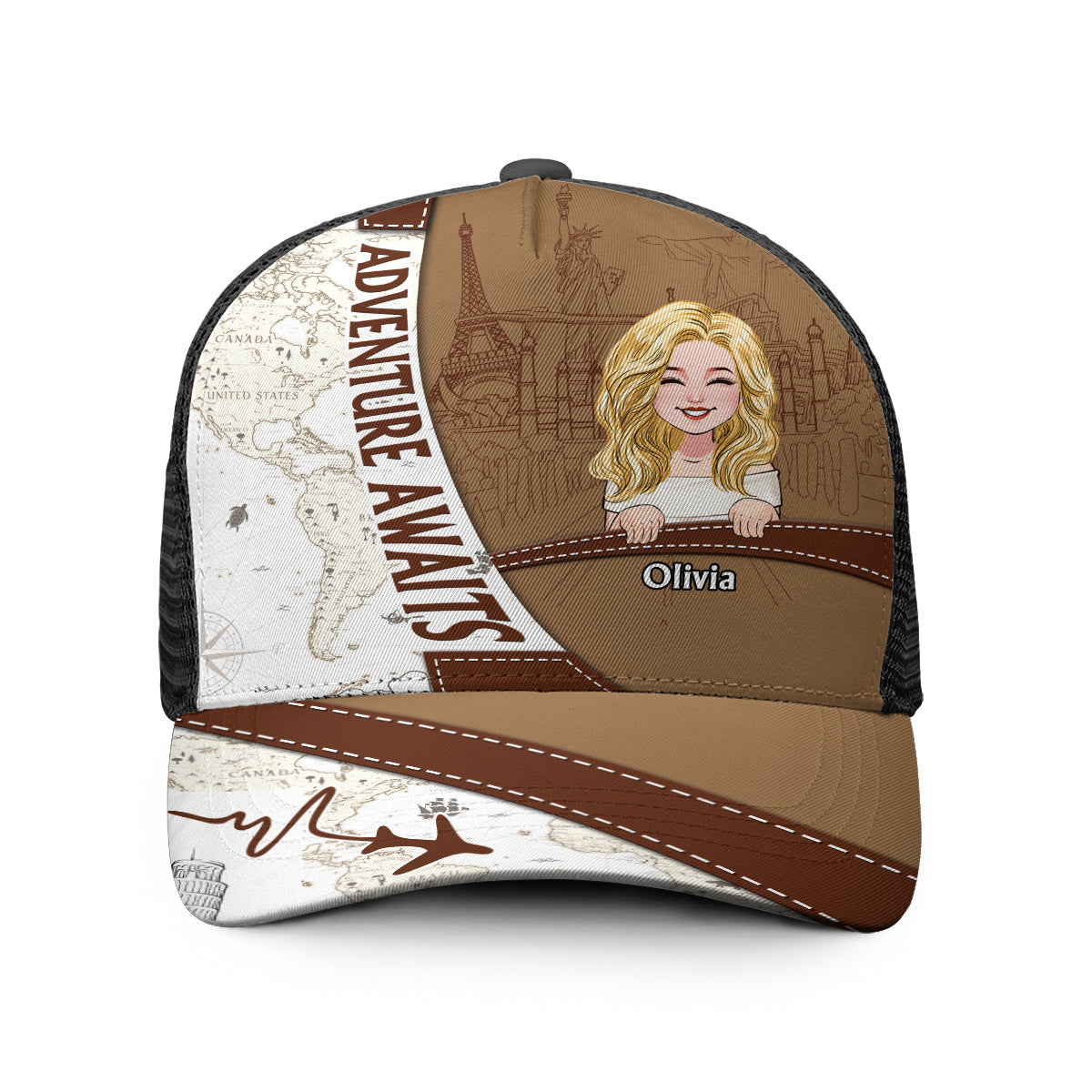 Adventure Awaits - Personalized Travelling Trucker Hat