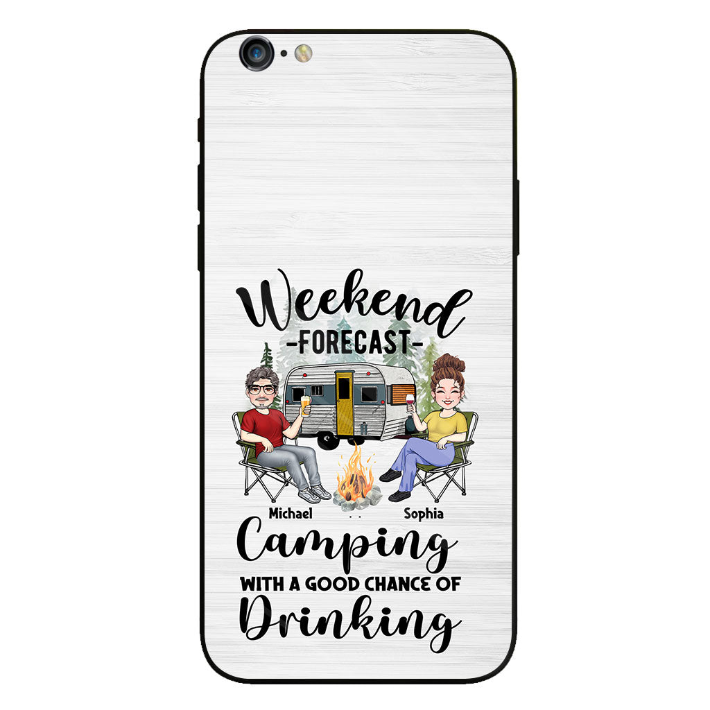 Weekend Forecast - Personalized Camping Clear Phone Case