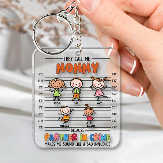 Partner In Crime - Gift for grandpa, grandma, mom, dad, uncle, aunt, brother, sister - Personalized Keychain