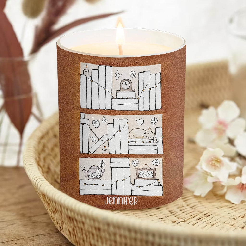 Four Seasons Reading Tracker - Personalized Book Candle With Wooden Lid