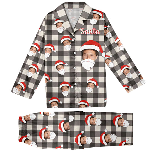 Santa's Favorite Ho - Personalized Couple Button Down Pajamas