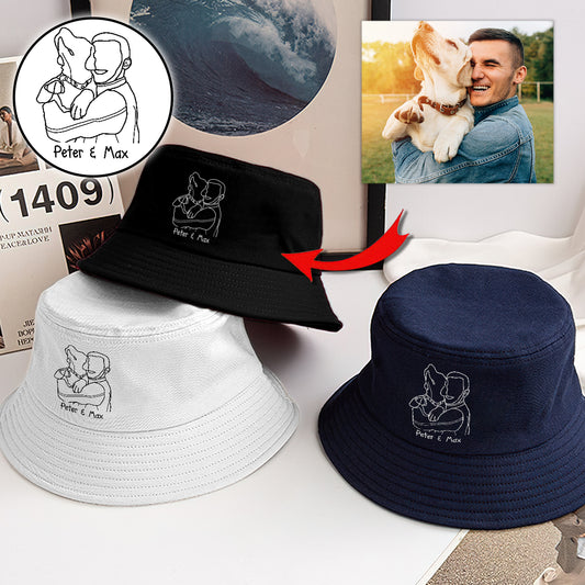 Custom Photo - Personalized Dog Embroidered Bucket Hat