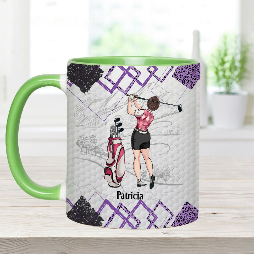 Golf Instruction - Golf gift for her, girlfriend, wife, daughter - Personalized Accent Mug