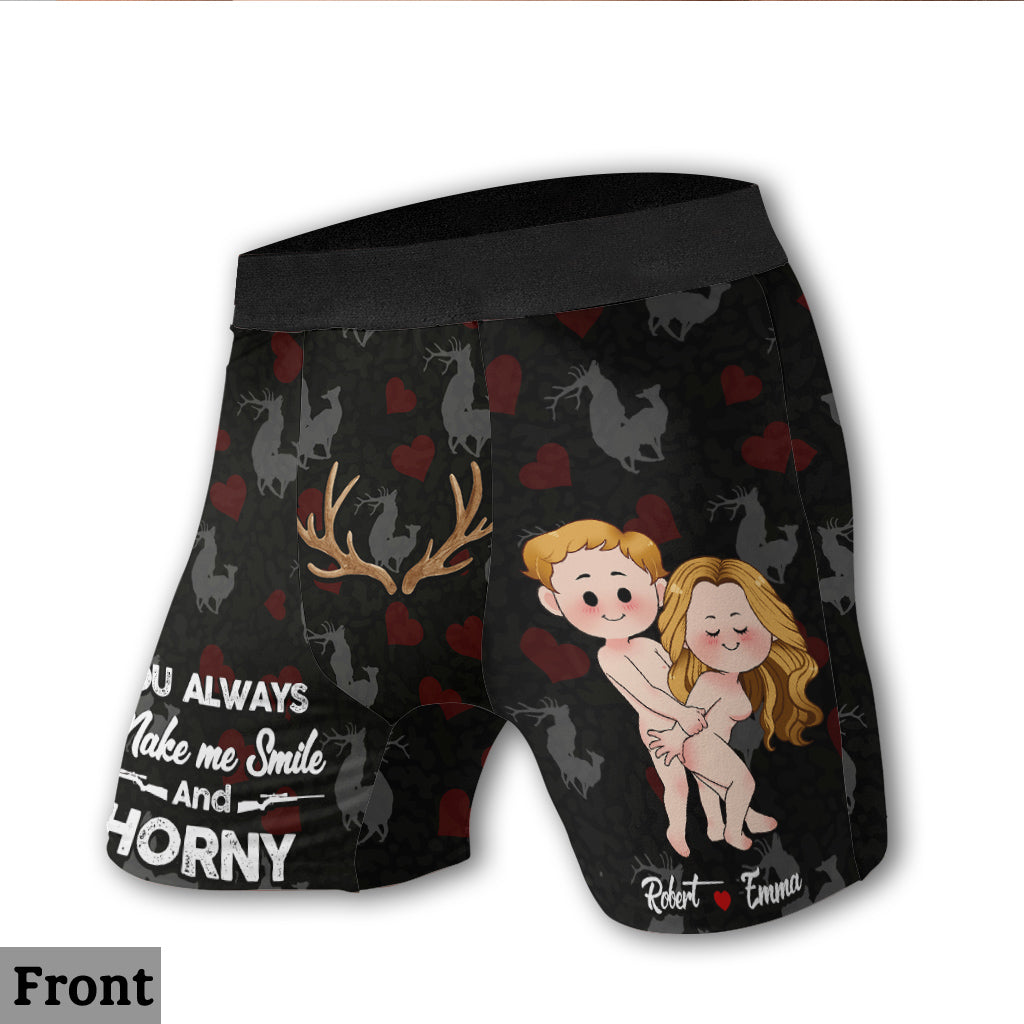 You Make Me Smile - Personalized Hunting Men’s Boxer Briefs