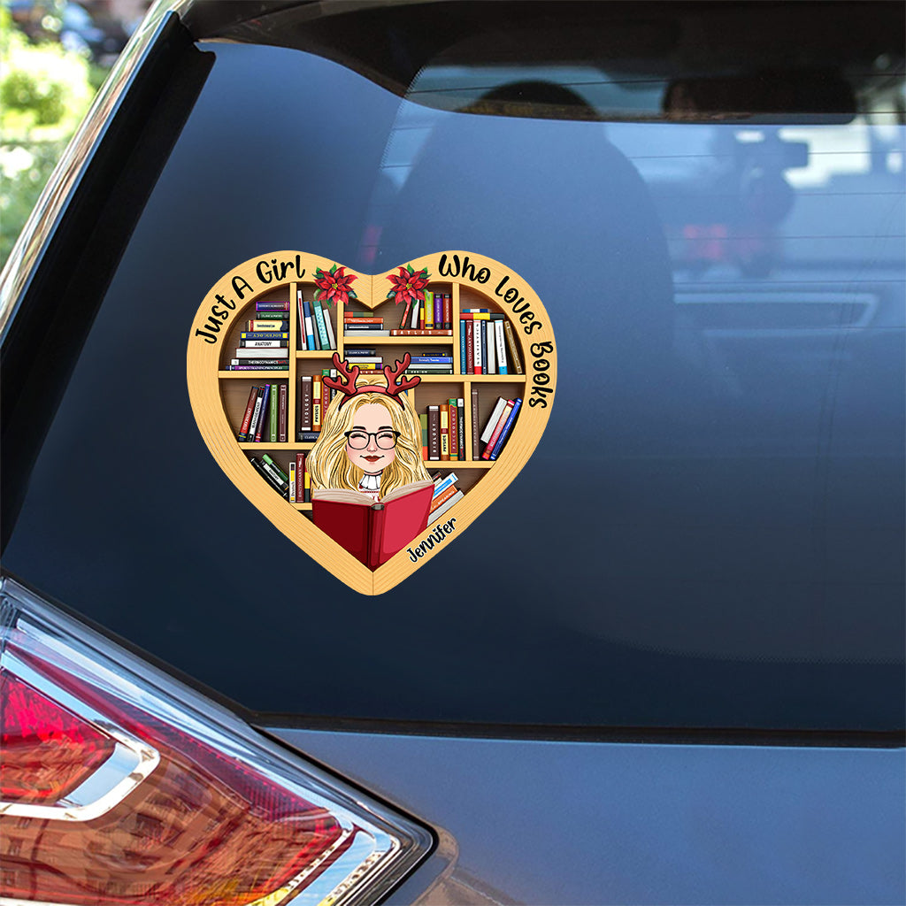 Just A Girl Who Loves Book - Personalized Book Decal Full