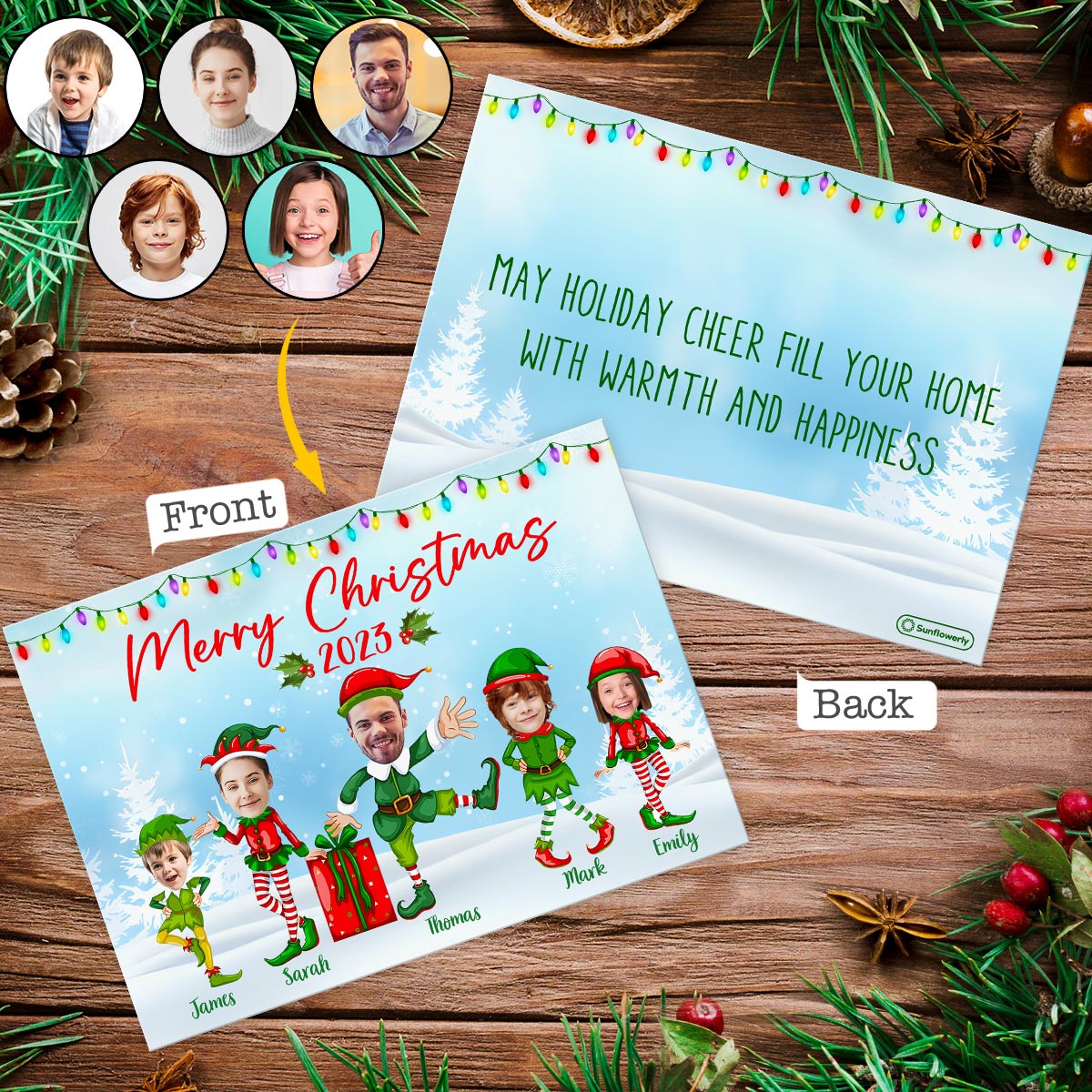 Merry Christmas - Personalized Family Greeting Card