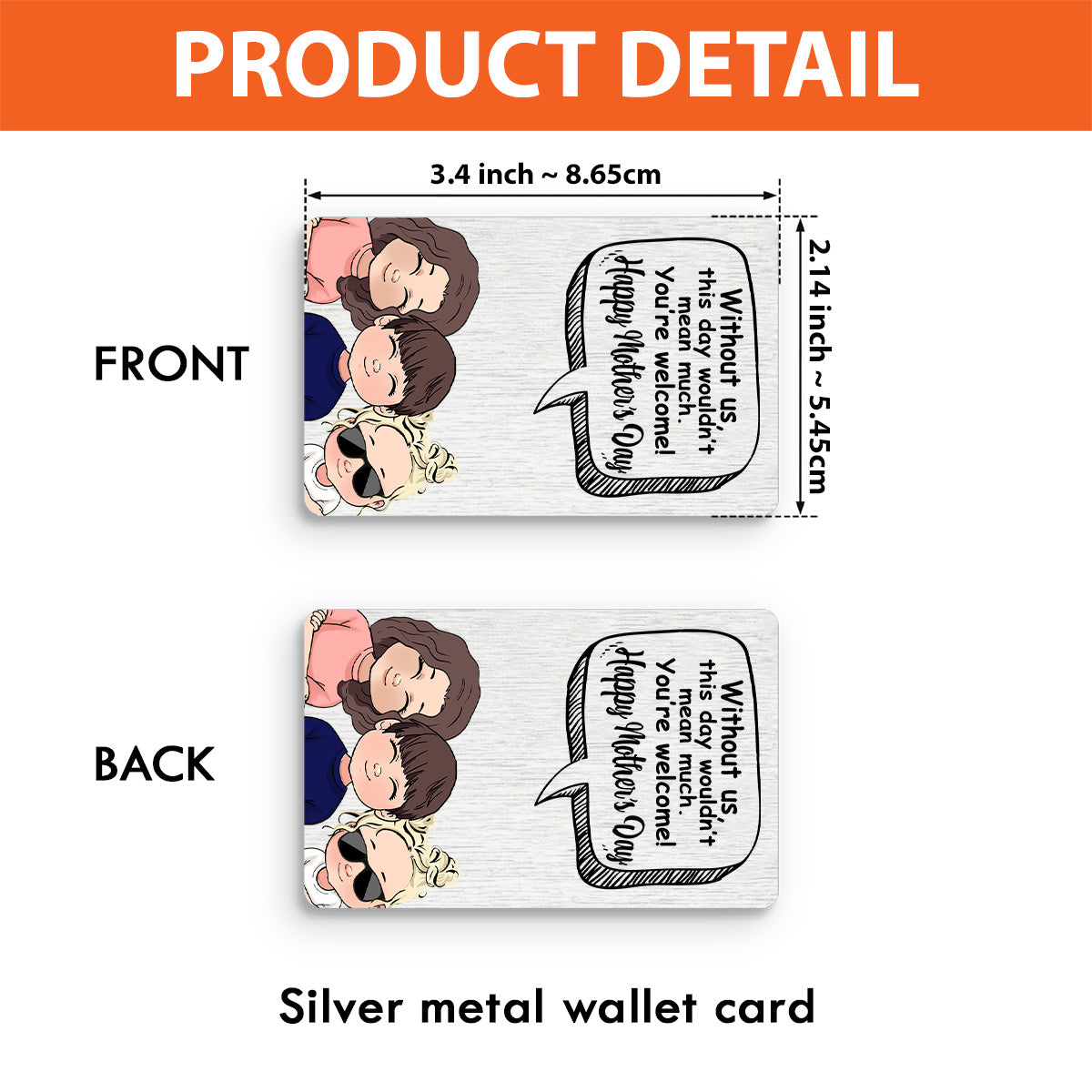 Without Me - Gift for dad, mom - Personalized Wallet Insert Card