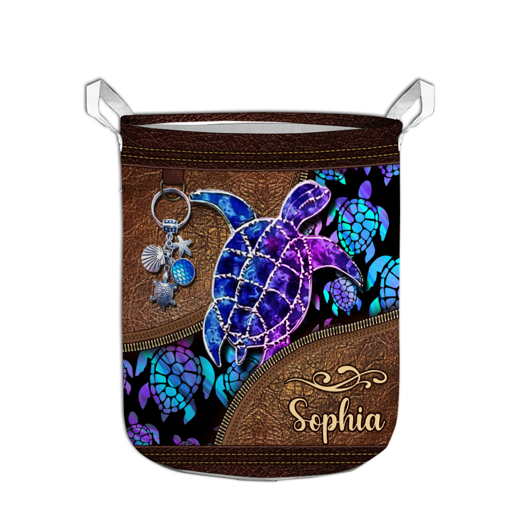Salty Lil' Beach - Personalized Turtle Storage Basket