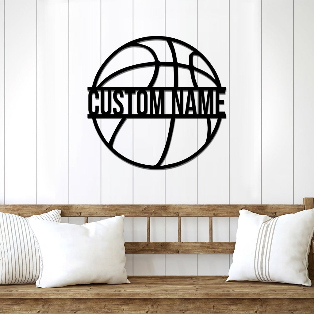 Love Basketball - Personalized Basketball Cut Metal Sign
