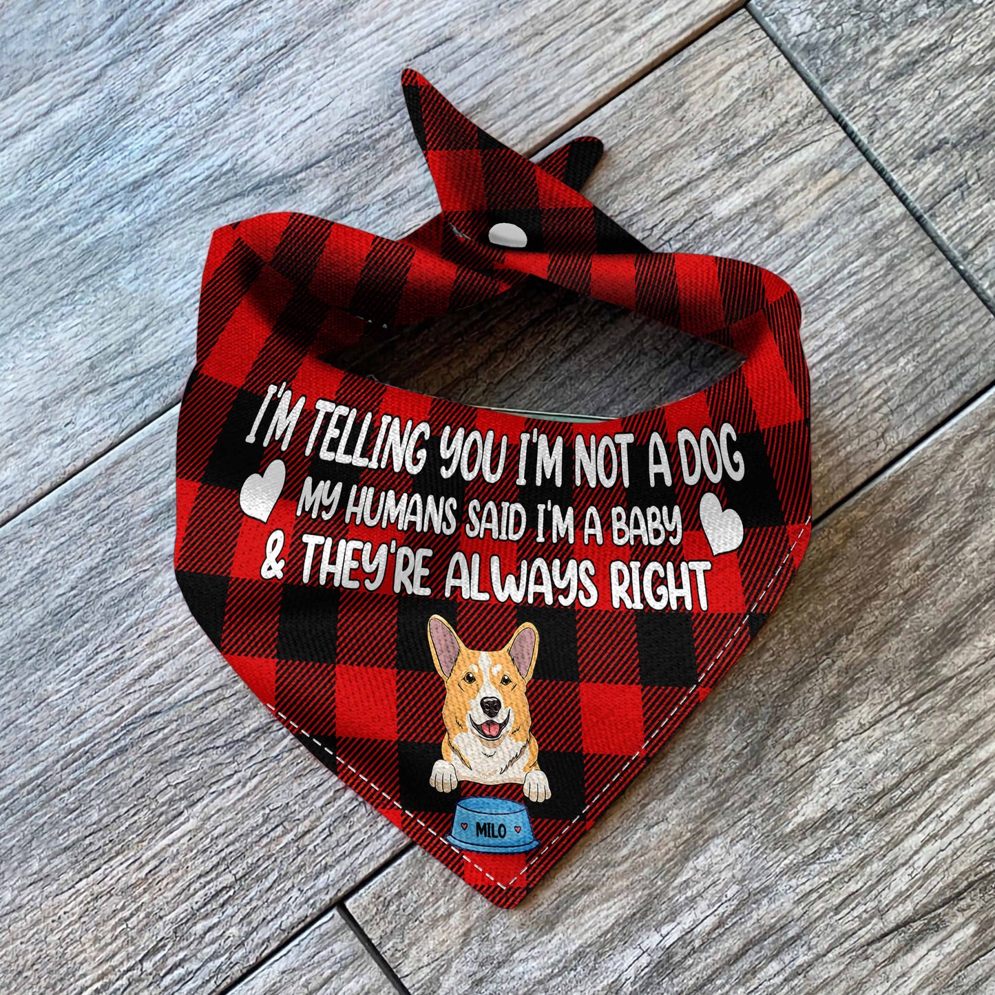I'm Telling You I'm Not A Dog - Personalized Couple Dog Pet Bandana
