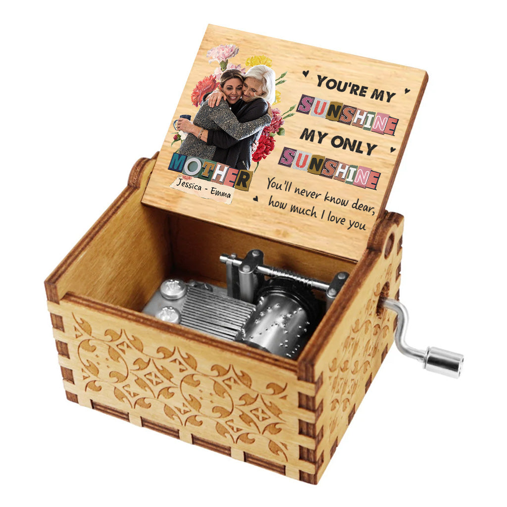 You Are My Sunshine - Gift for mom, grandma - Personalized Hand Crank Music Box