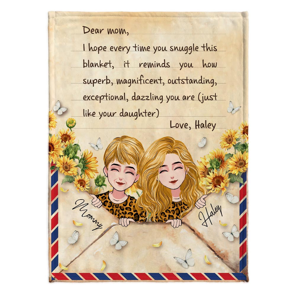 Dear Mom Letter Blanket - Personalized Mother Blanket