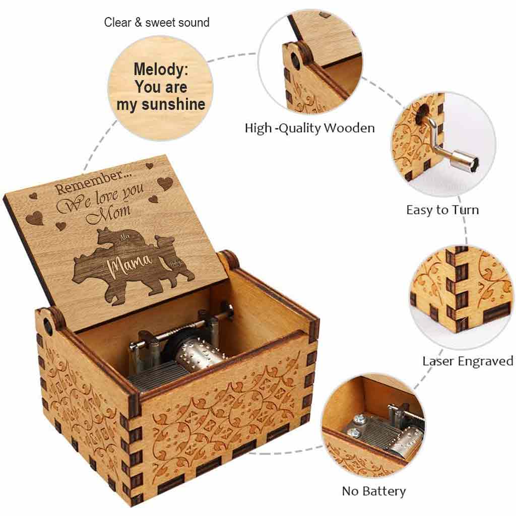 Remember We Love You Mom - Personalized Mother's Day Mother Hand Crank Music Box