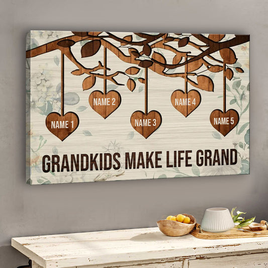 Grandkids Make Life Grand - Personalized Mother's Day Grandma Canvas And Poster