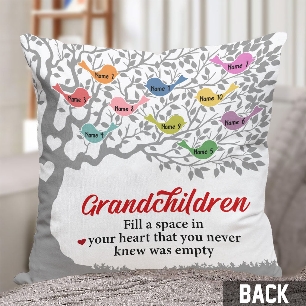 Grandma Family Tree - Personalized Mother's Day Grandma Throw Pillow