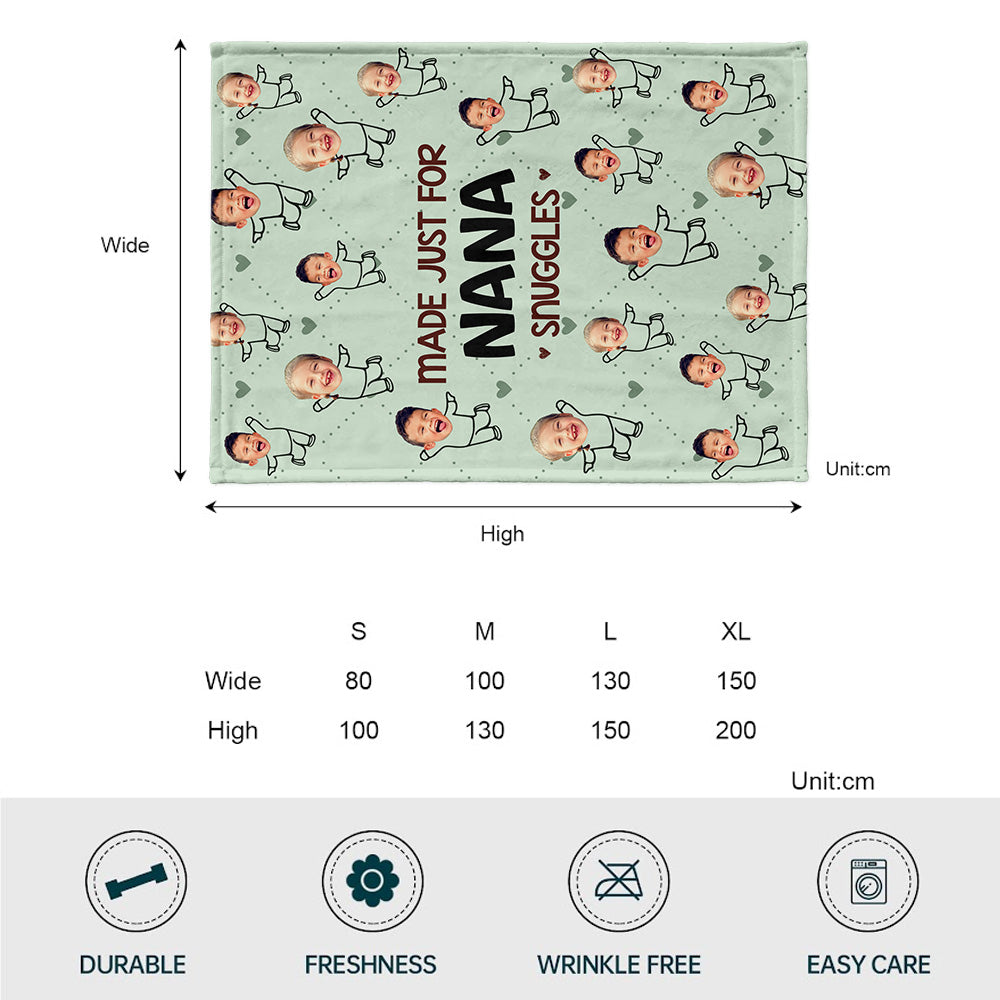 Made Just For Nana Snuggles - Personalized Mother's Day Grandma Blanket