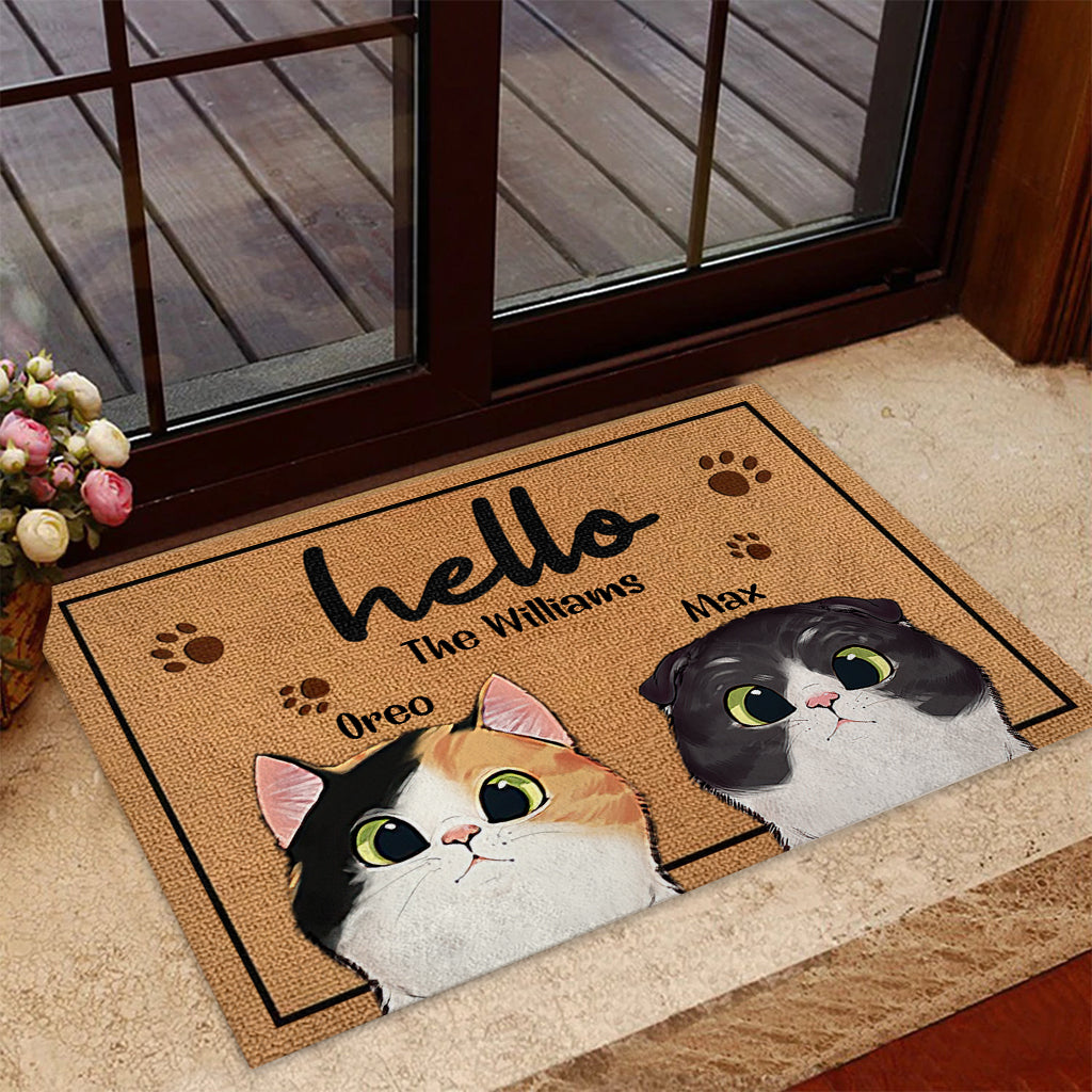 Welcome To Our Home - Personalized Cat Doormat