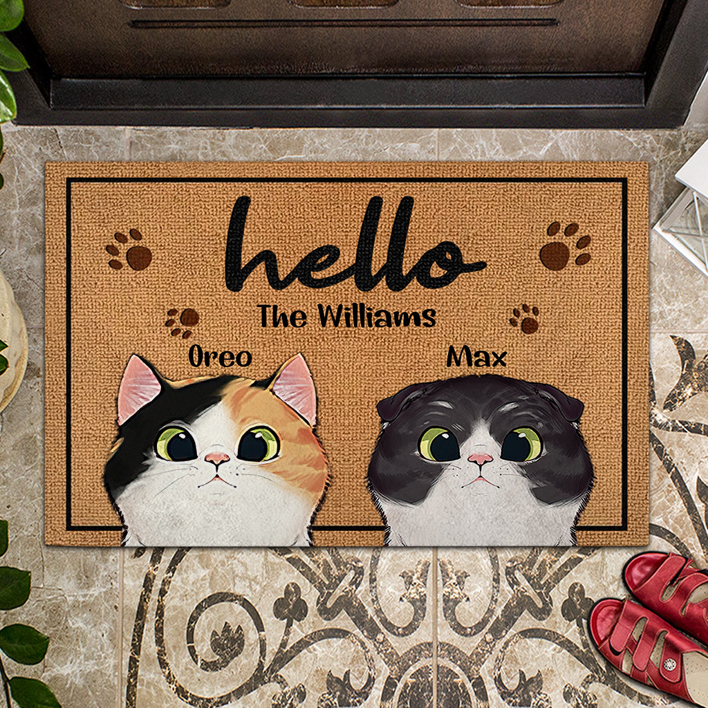 Welcome To Our Home - Personalized Cat Doormat