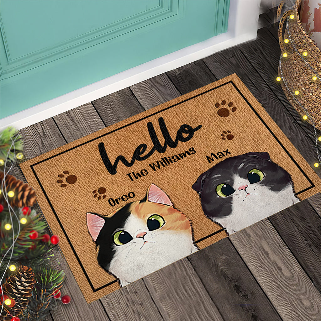 Welcome To Our Home - Personalized Cat Doormat