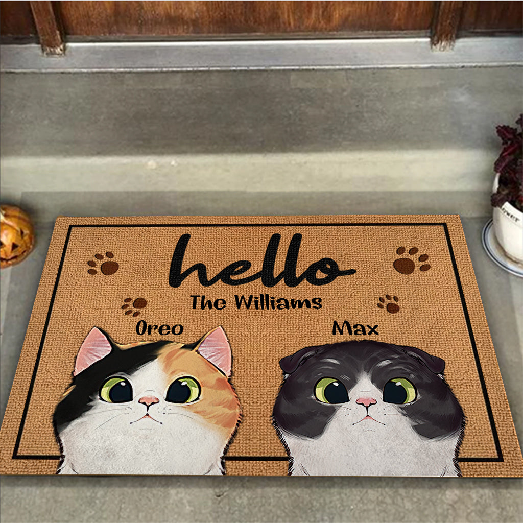 Welcome To Our Home - Personalized Cat Doormat