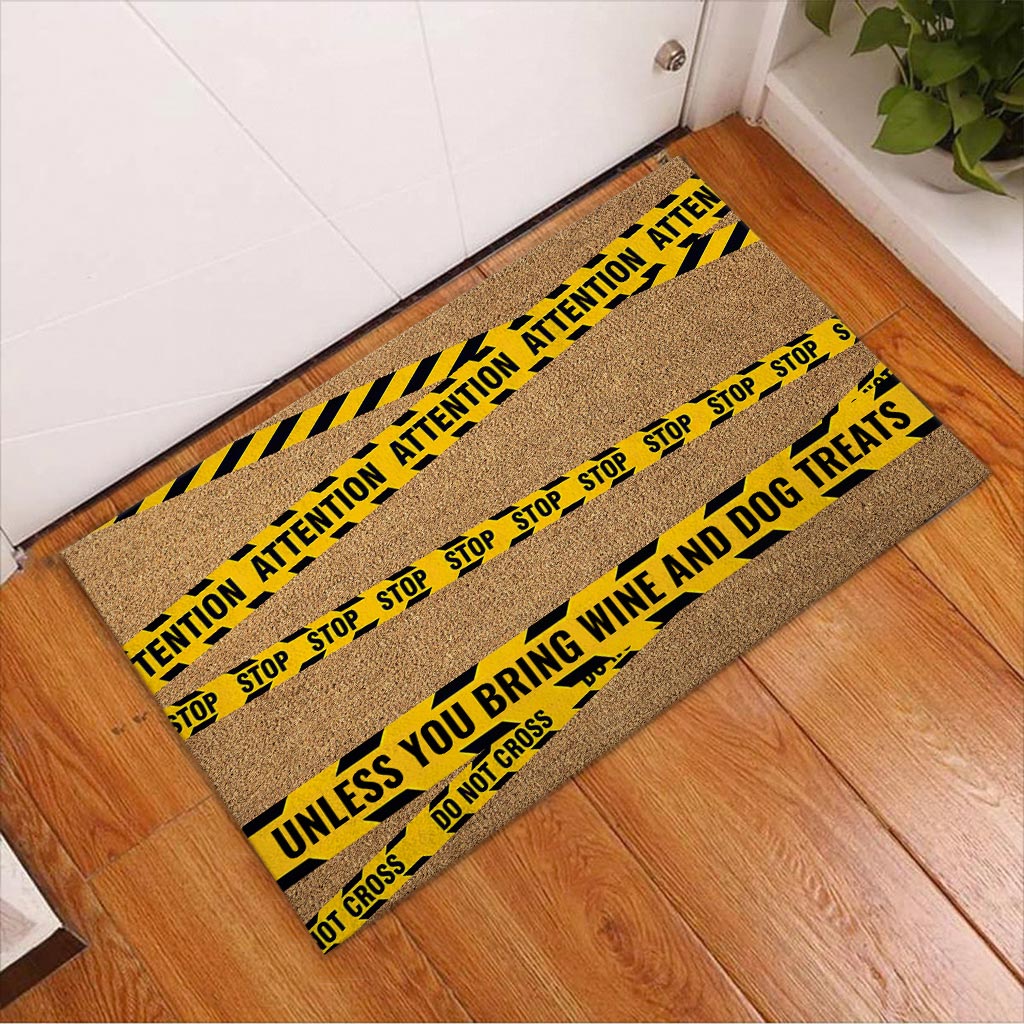 Attention - Dog Coir Pattern Print Doormat