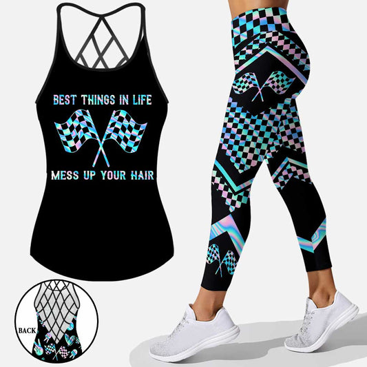 Best Things In Life - Racing Cross Tank Top and Leggings