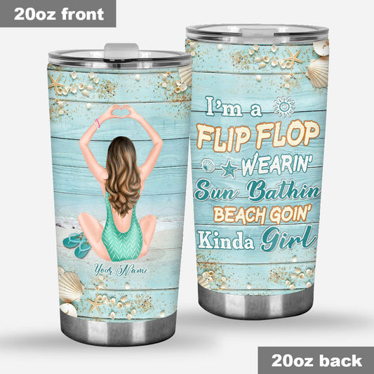 Just A Girl Who Loves Beaches - Personalized Sea Lover Tumbler