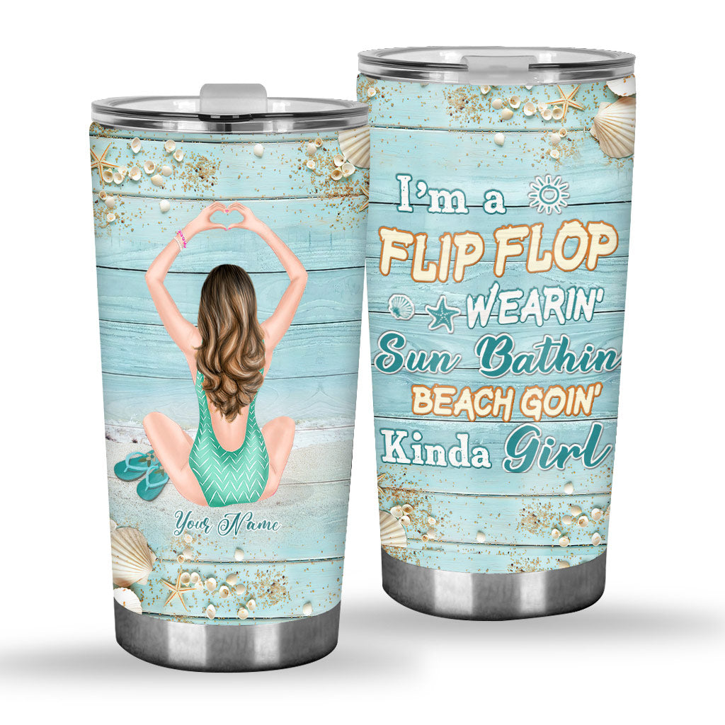 Just A Girl Who Loves Beaches - Personalized Sea Lover Tumbler