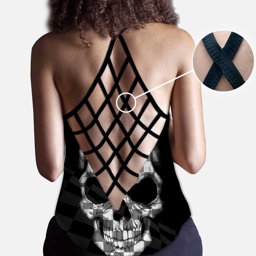 Summer Nights & Dirt Track Lights - Personalized Independence Day Racing Cross Tank Top and Leggings