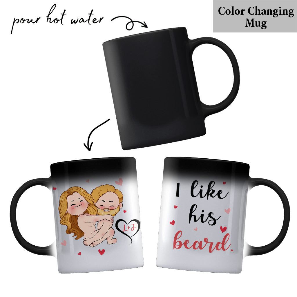 I Like His Beard I Like Her Butt - Personalized Couple Mug