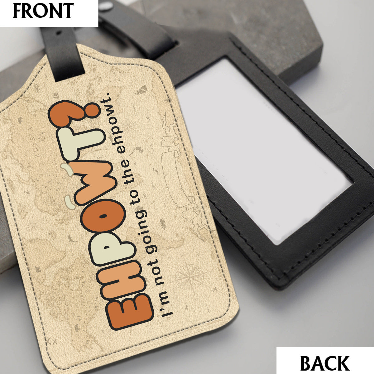 Ehpowt - Personalized Travelling Leather Luggage Tag & Passport Holder